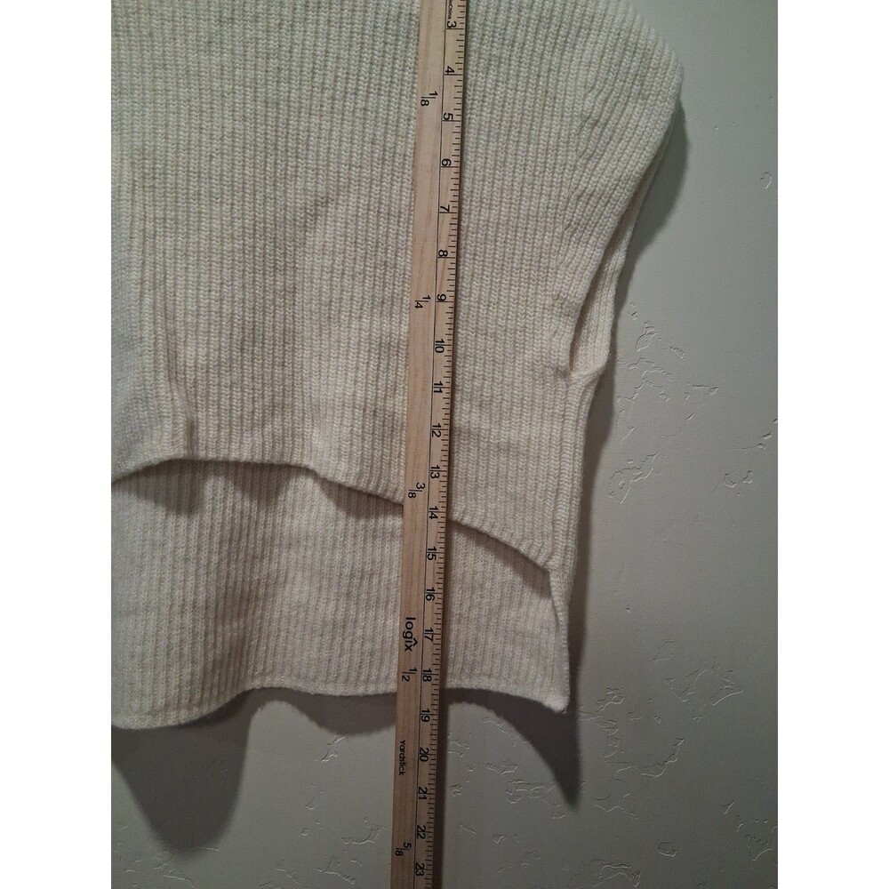 Anthropologie Maeve Size L Cream Sleeveless Sweater Hi/Low 100% Lambswool - Picture 8 of 11